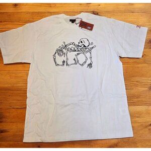 Clot Apparel Skeleton Tee Tshirt Mens Size XL White Black Heavyweight NWT